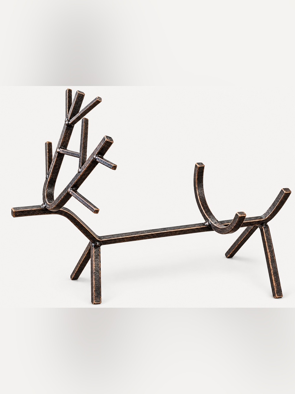 Handcrafted Metal Deer Sculpture in Antique Bronze - Home Art
